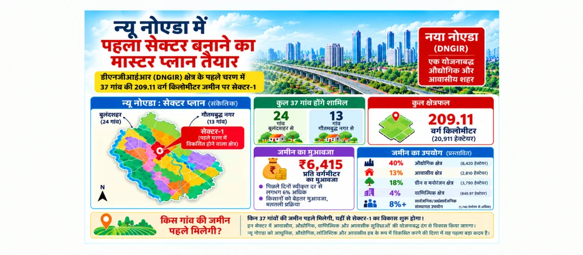 Agricultural Land for Sale in New Noida, DNGIR | Master Plan 2041